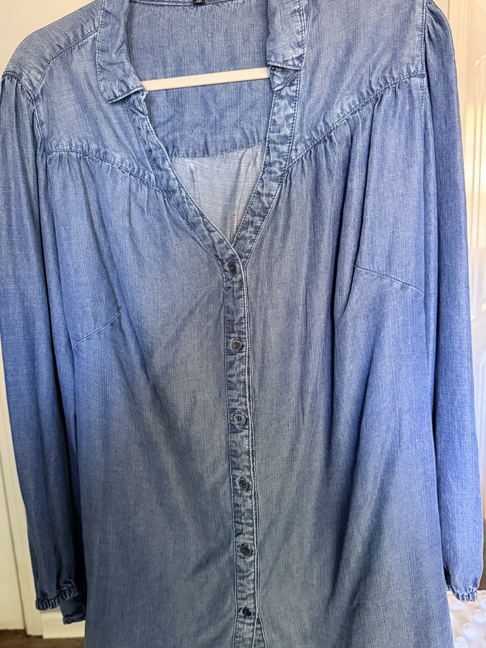 Velvet Heart Light Blue Denim Button-Down Shirt